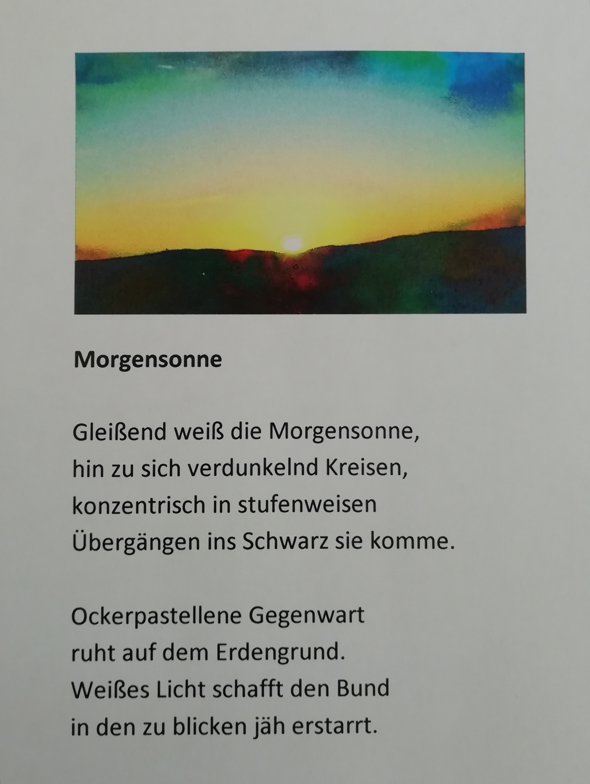 Bildgedicht: Morgensonne