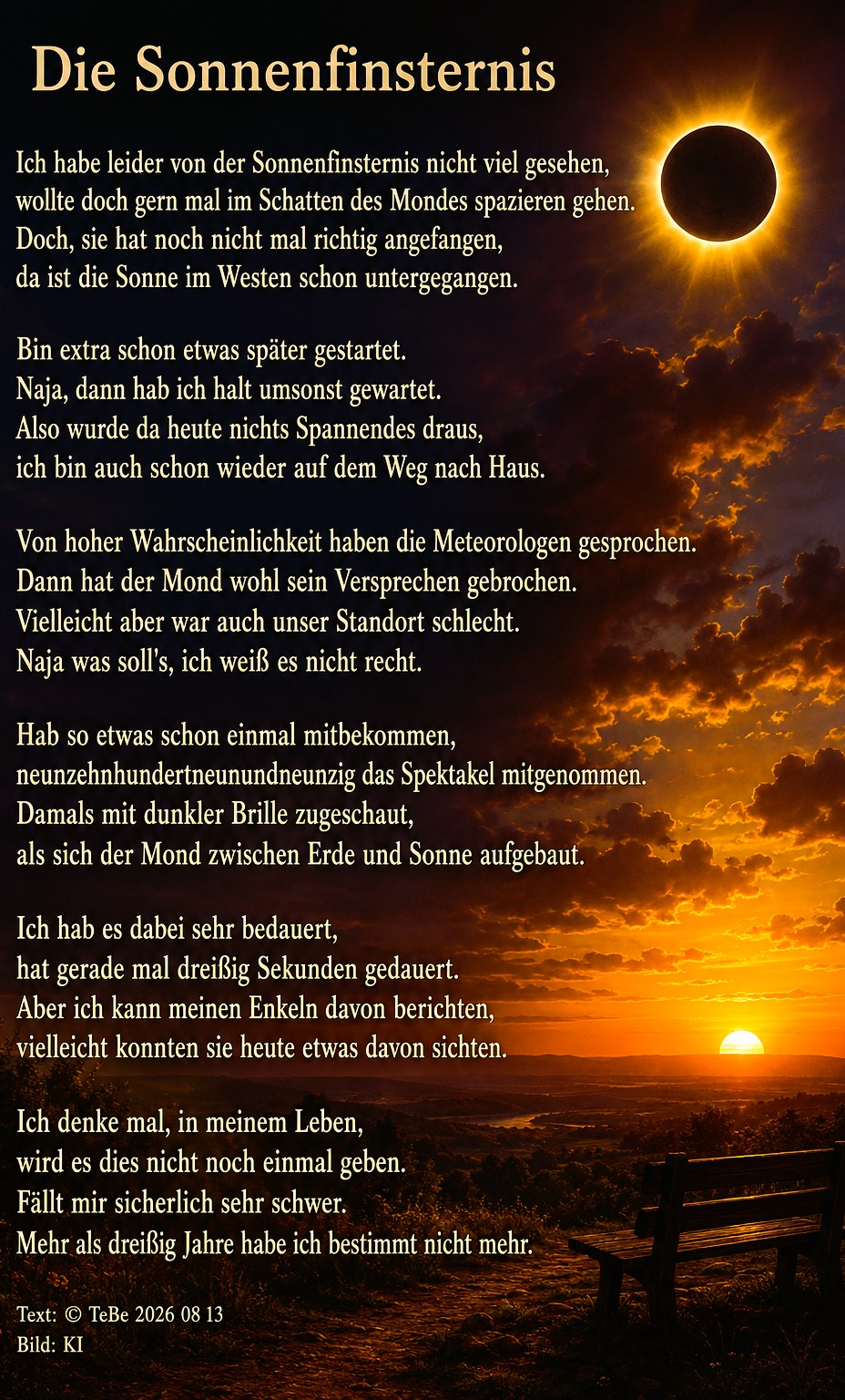 Bildgedicht: Die Sonnenfinsternis