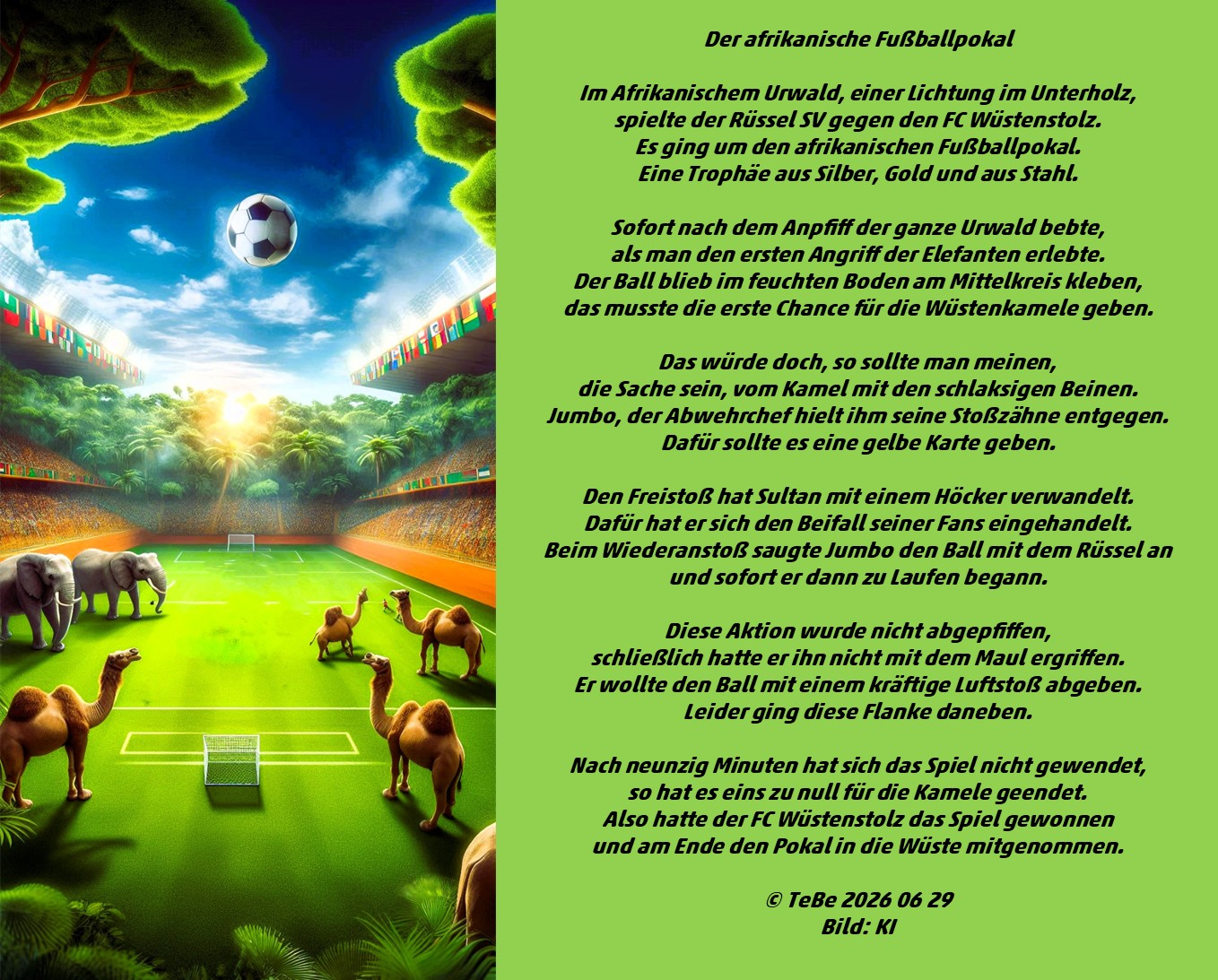 Bildgedicht: Der afrikanische Fu&szlig;ballpokal
