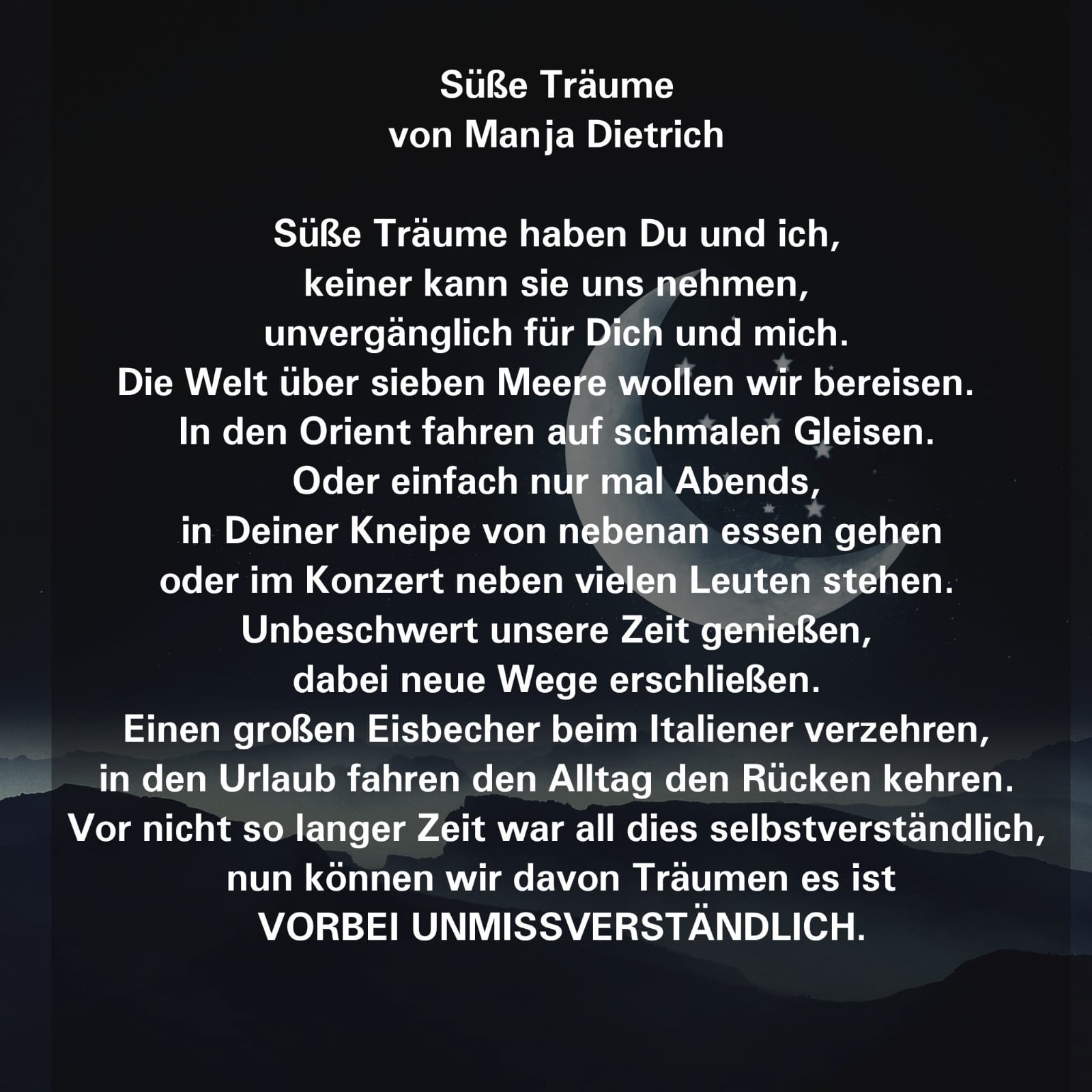 Bildgedicht: Süße Träume 