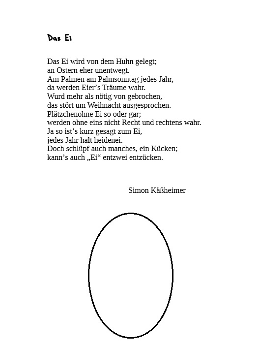 Bildgedicht: Das Ei