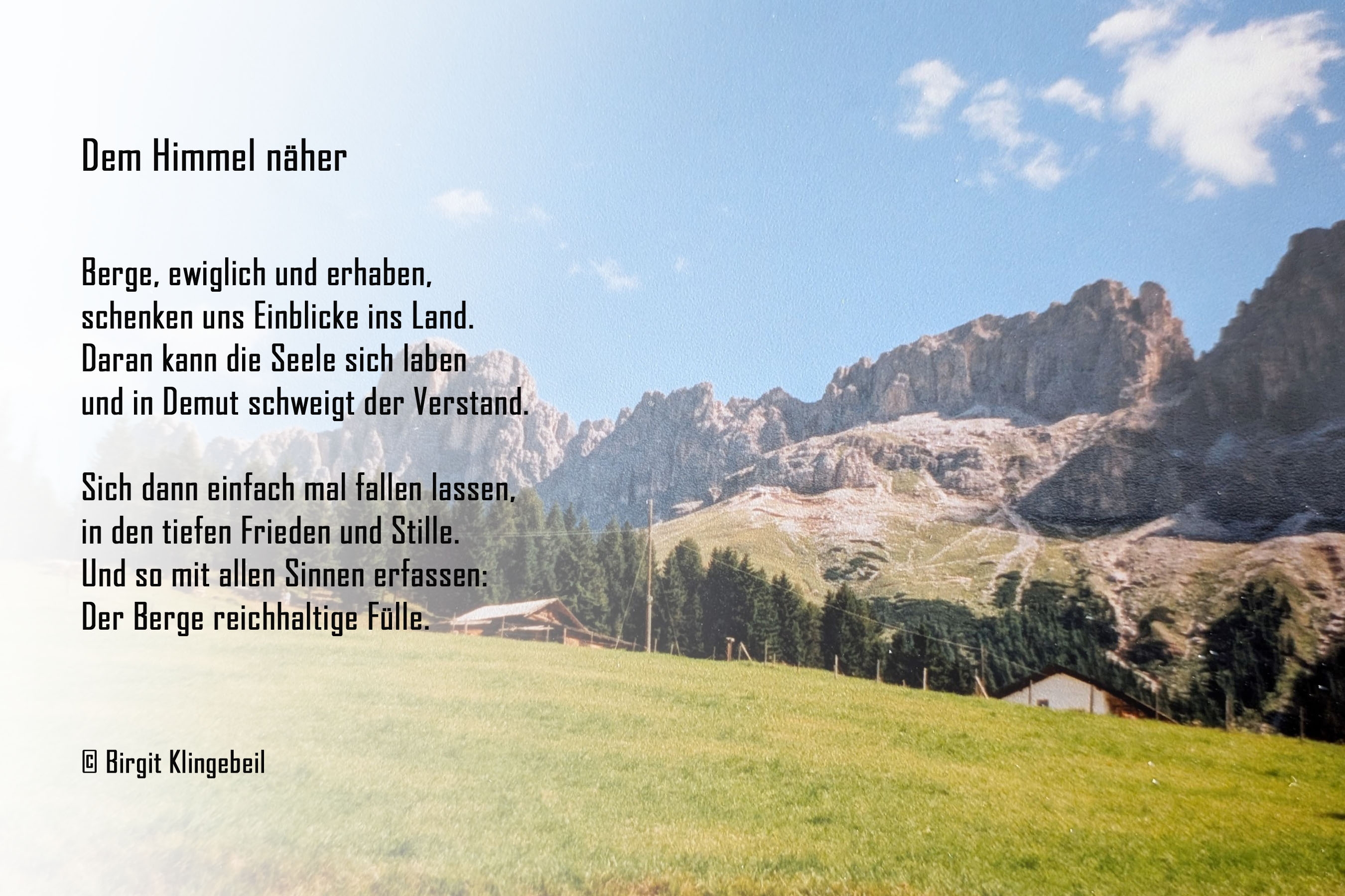 Bildgedicht: Dem Himmel näher