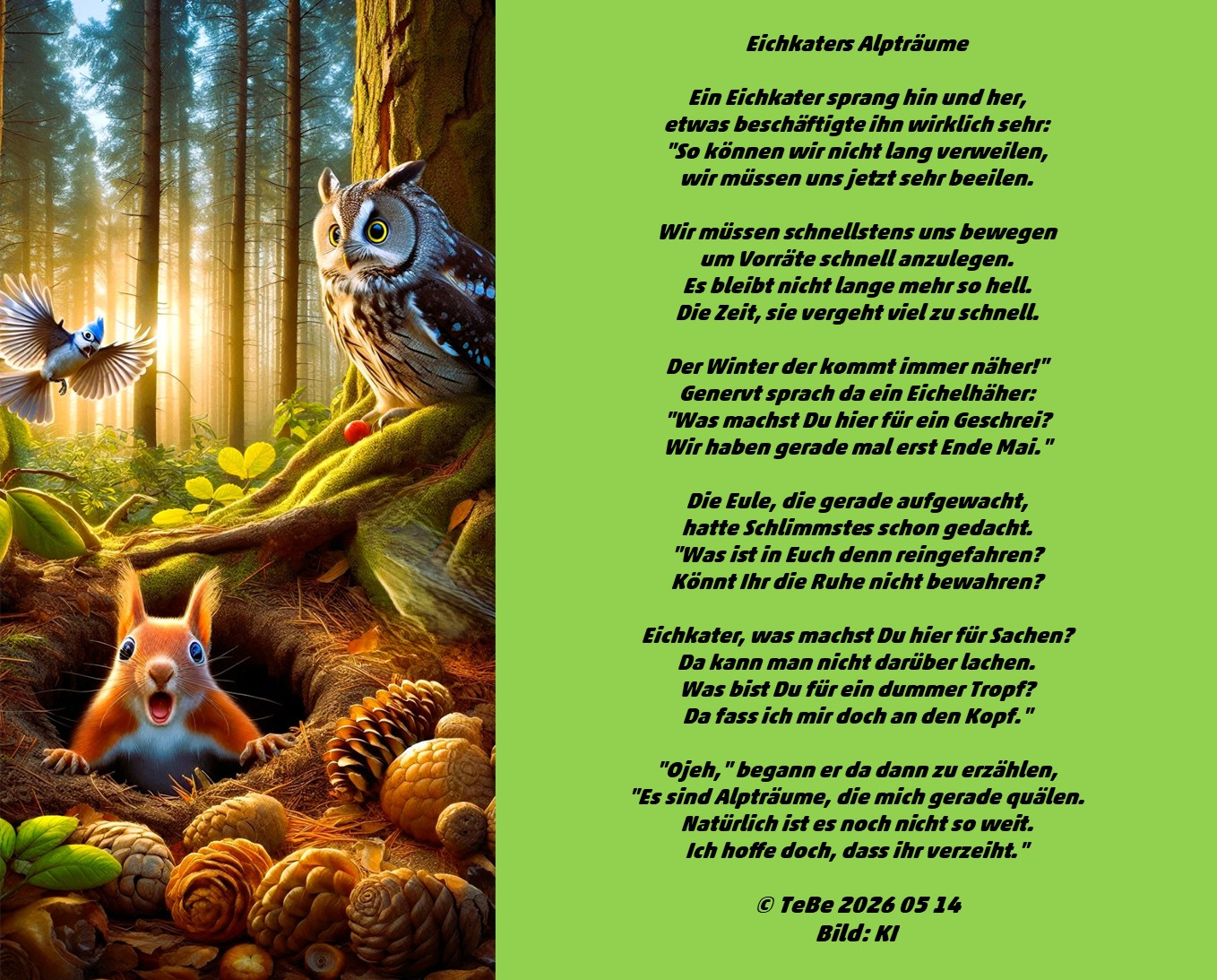 Bildgedicht: Eichkaters Alptr&auml;ume