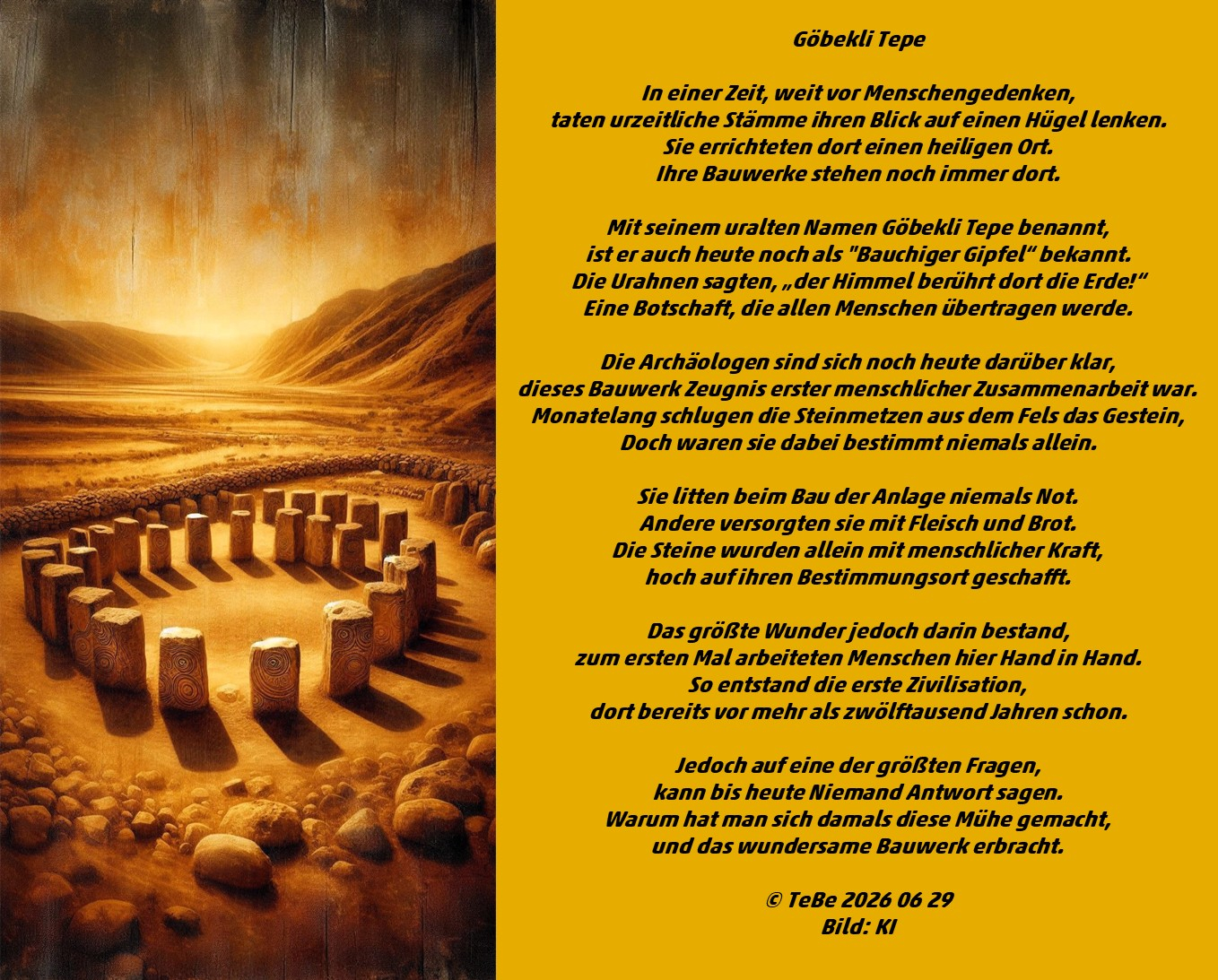 Bildgedicht: G&ouml;bekli Tepe