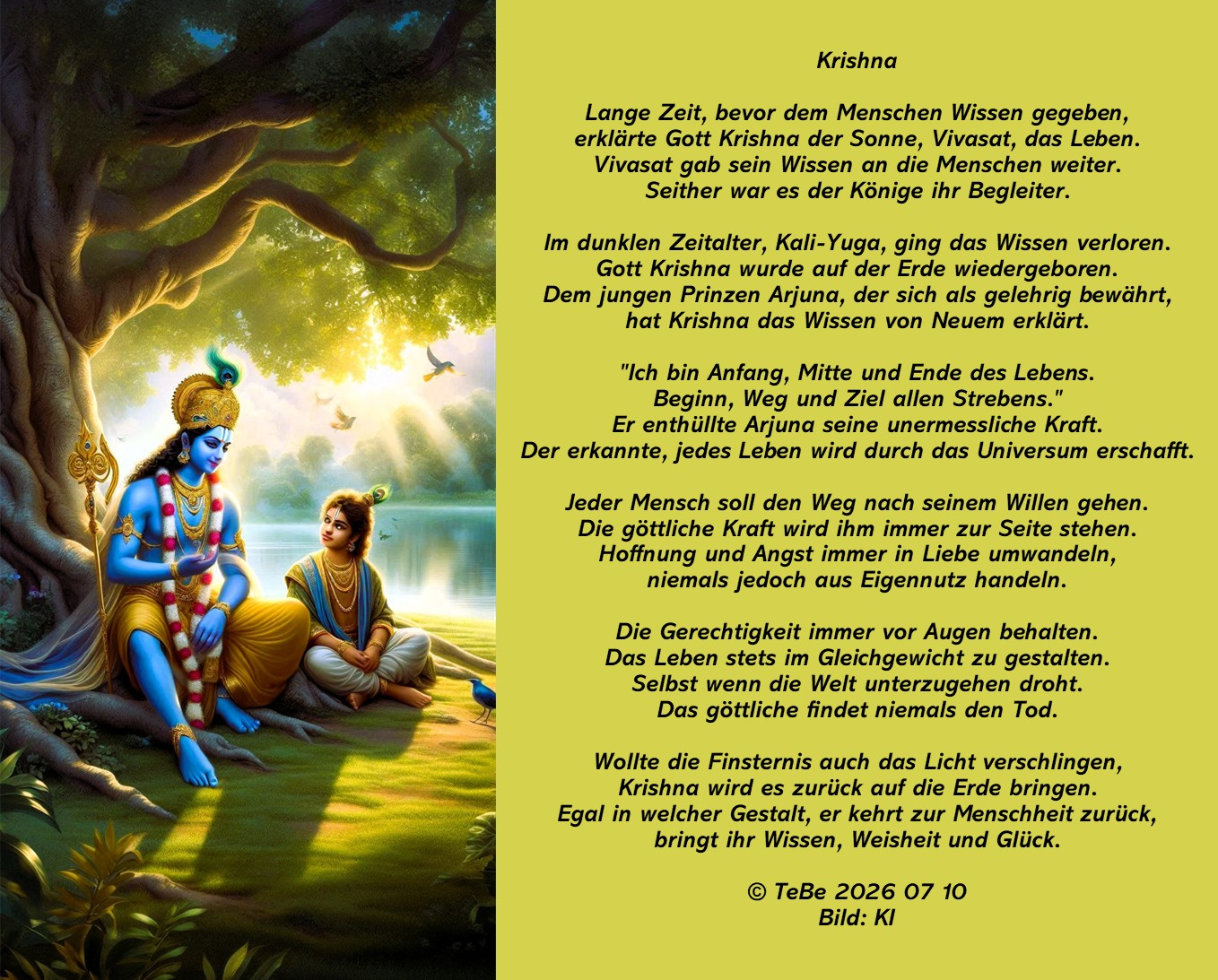 Bildgedicht: Krishna