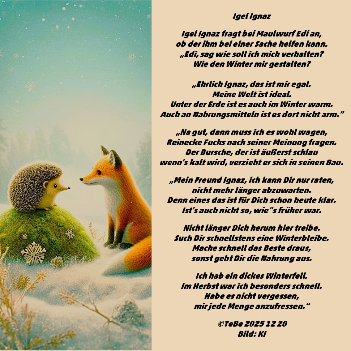 Bildgedicht: Igel Ignatz