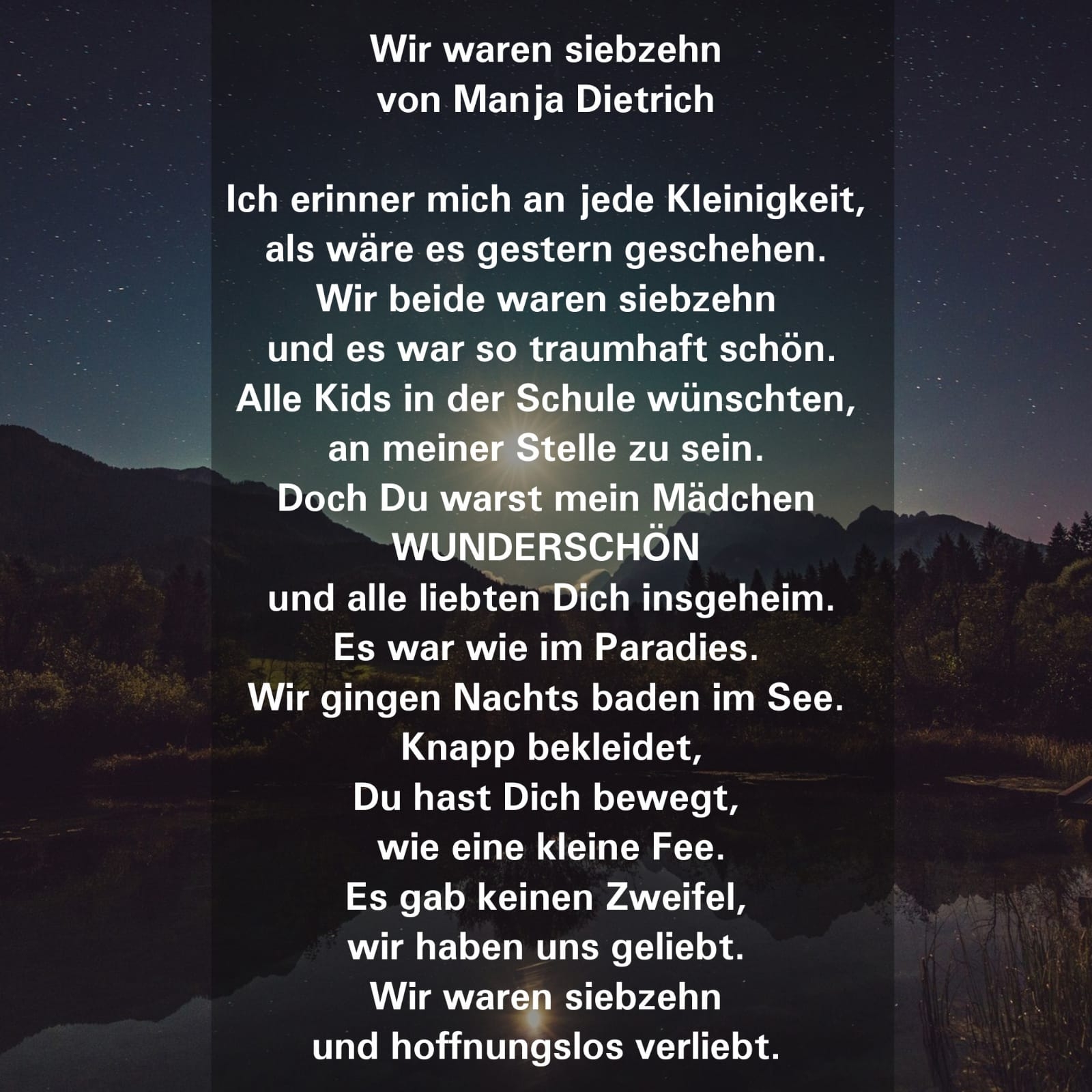 Bildgedicht: Wir waren siebzehn 