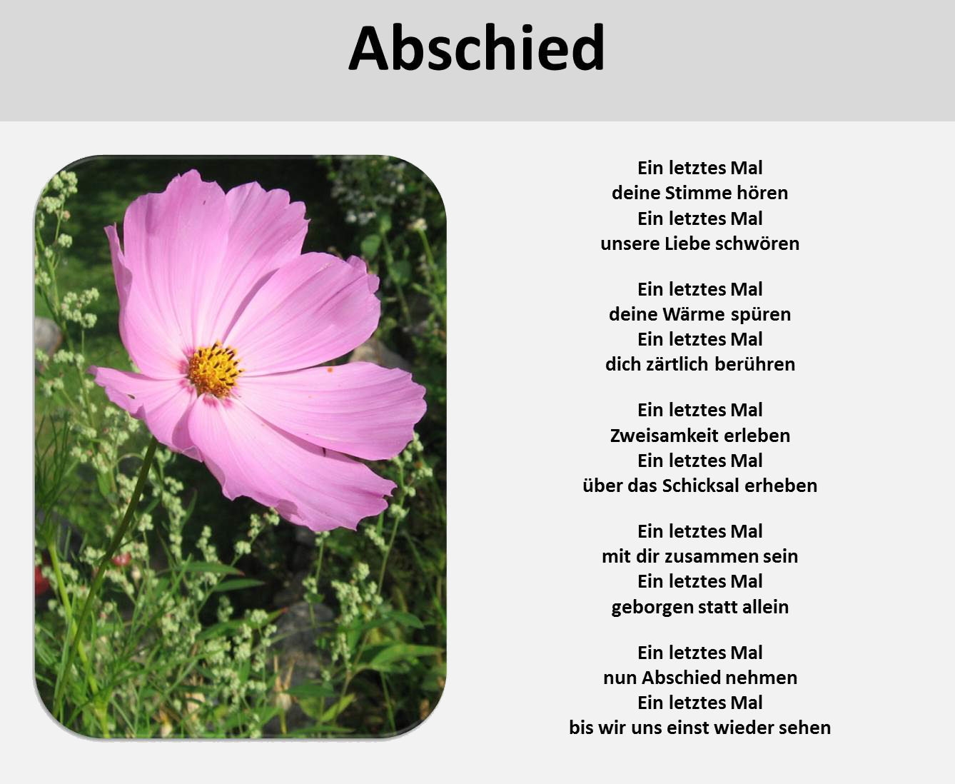 Bildgedicht: Abschied