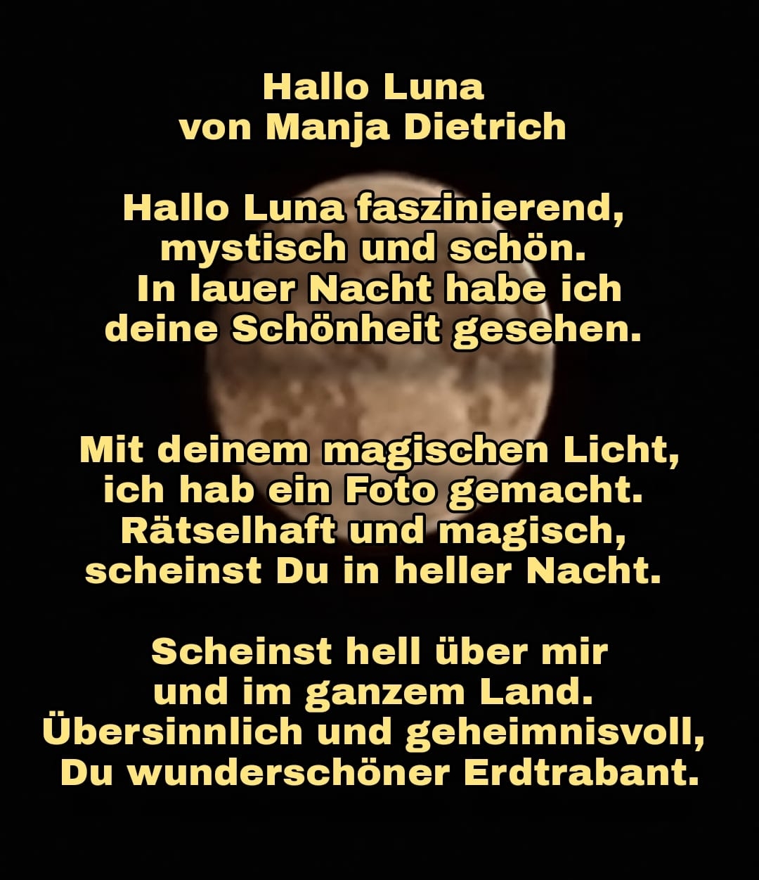 Bildgedicht: Hallo Luna 