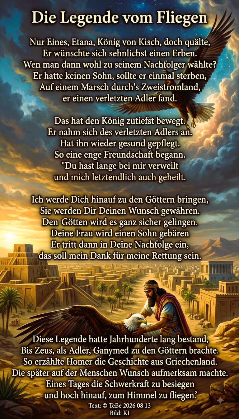 Bildgedicht: Die Legende vom Fliegen