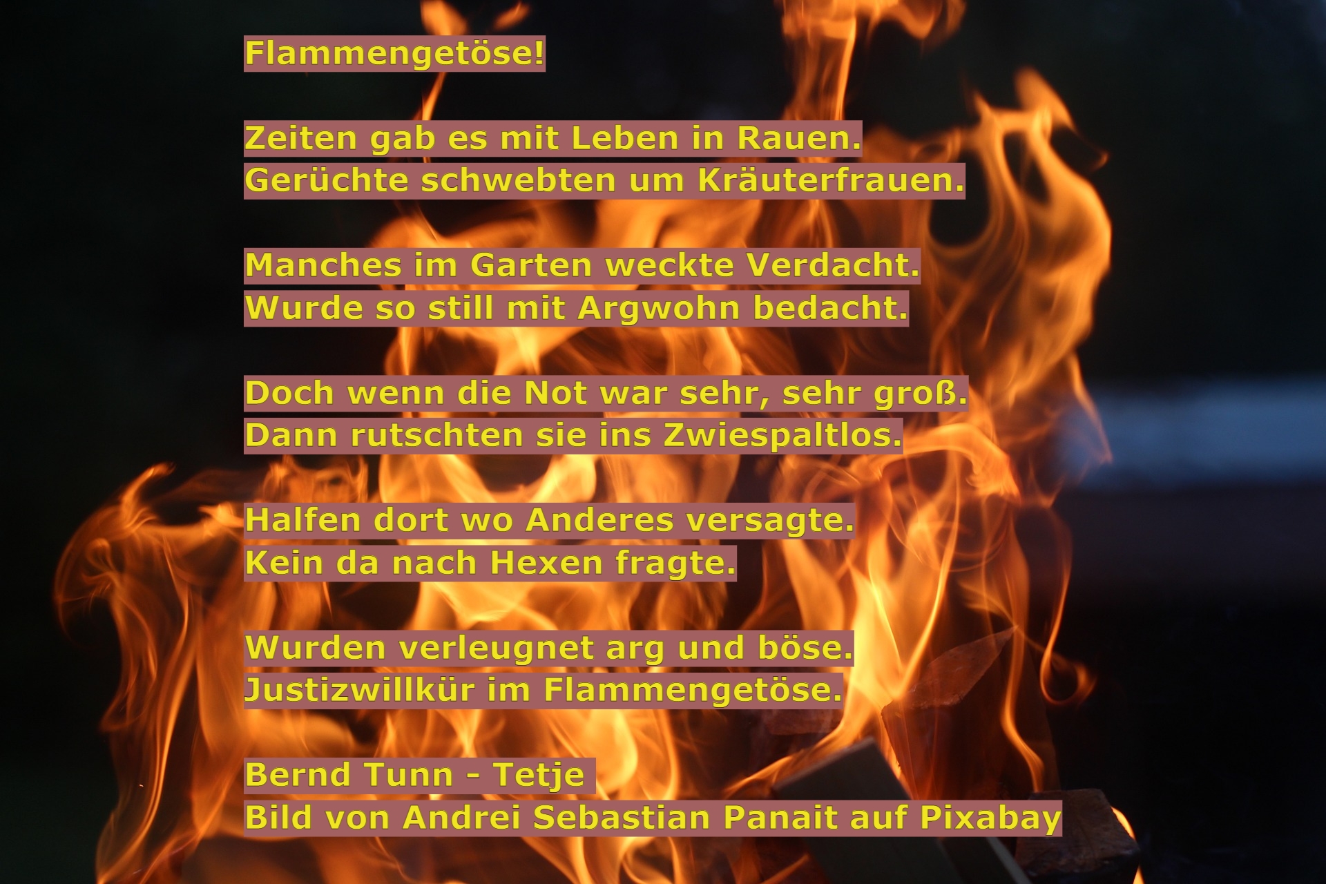 Bildgedicht: Flammengetöse!