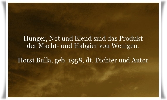 Bildgedicht: Hunger, Not und Elend