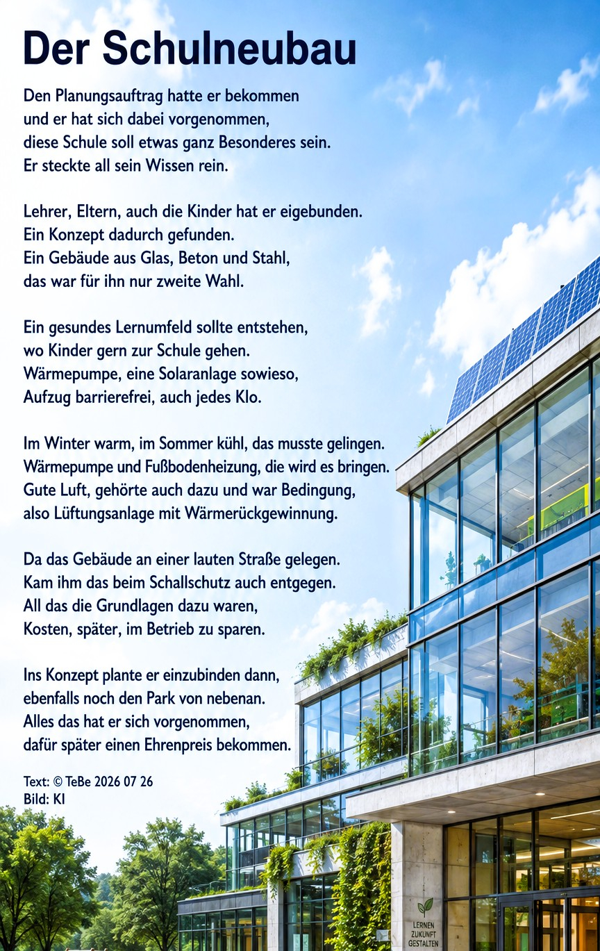 Bildgedicht: Der Schulneubau