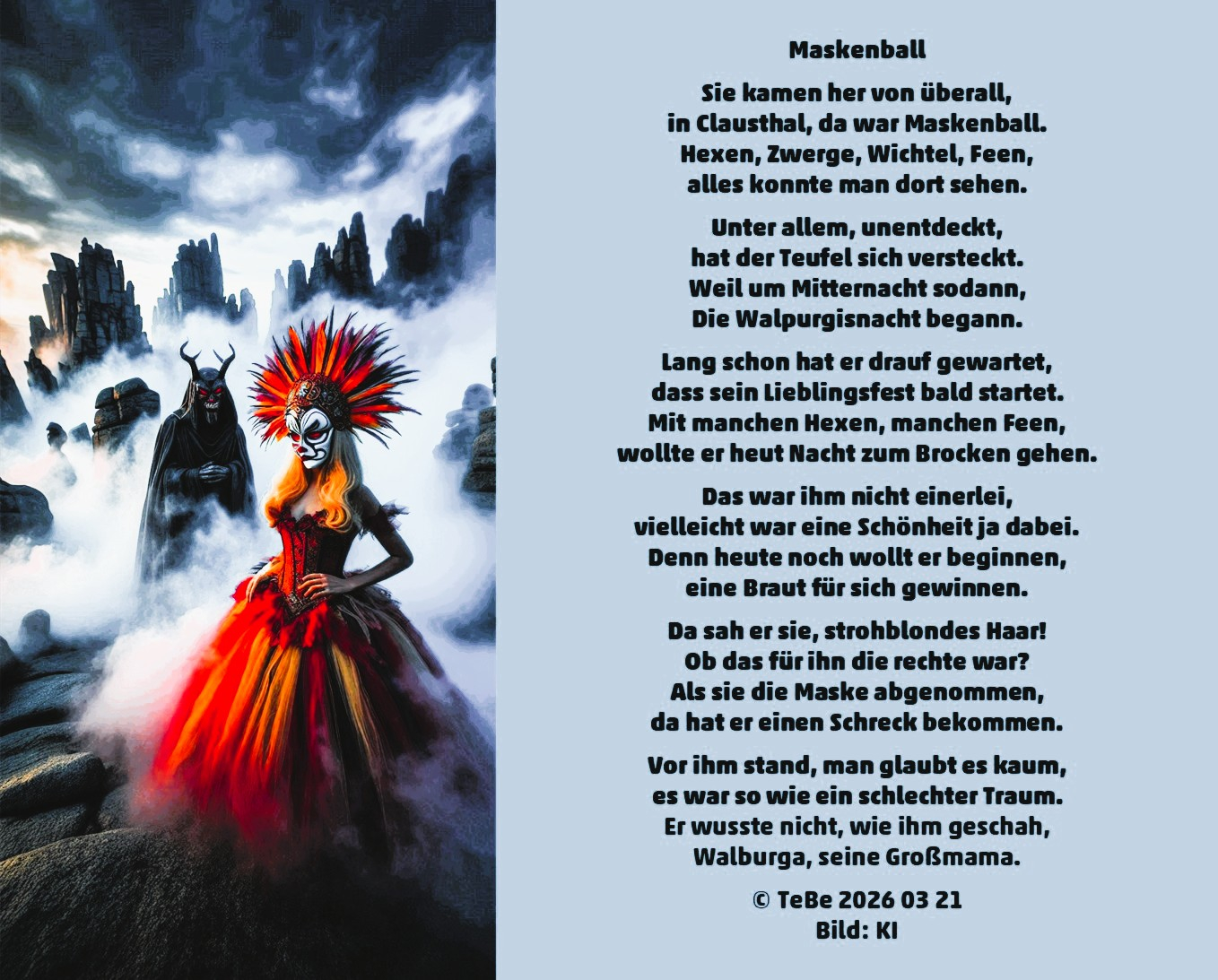 Bildgedicht: Maskenball