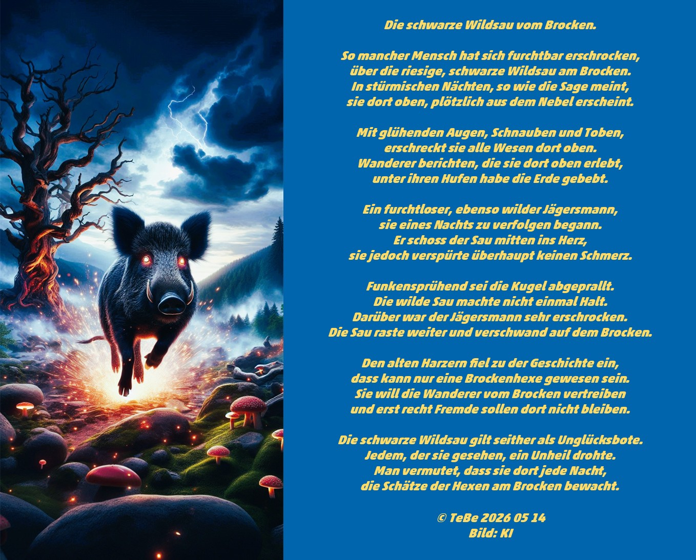 Bildgedicht: Die schwarze Wildsau