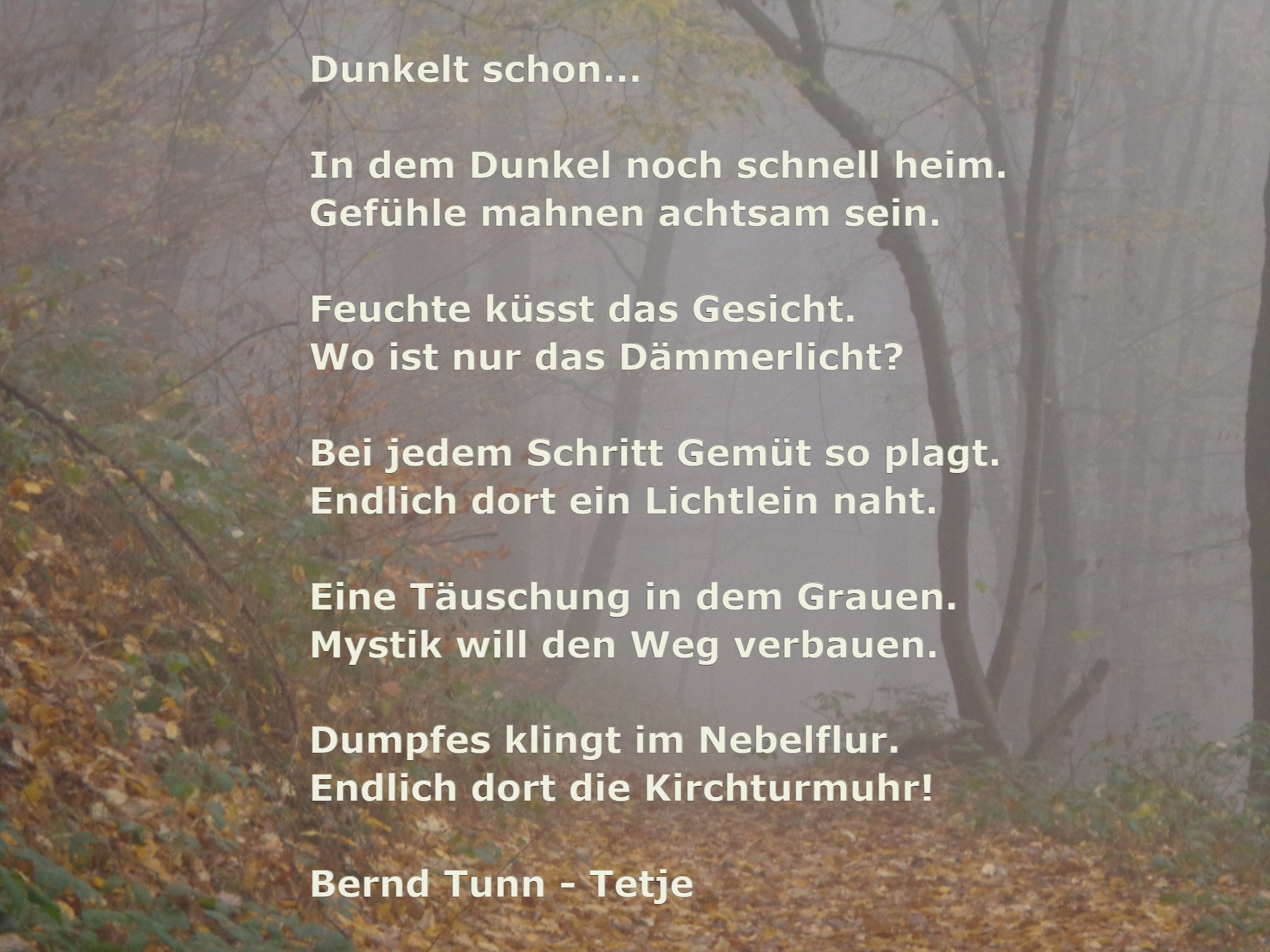 Bildgedicht: Dunkelt schon...