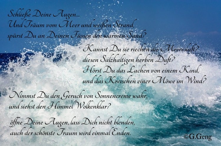 Bildgedicht: Sehnsucht...Strand...Meer...Sonne...