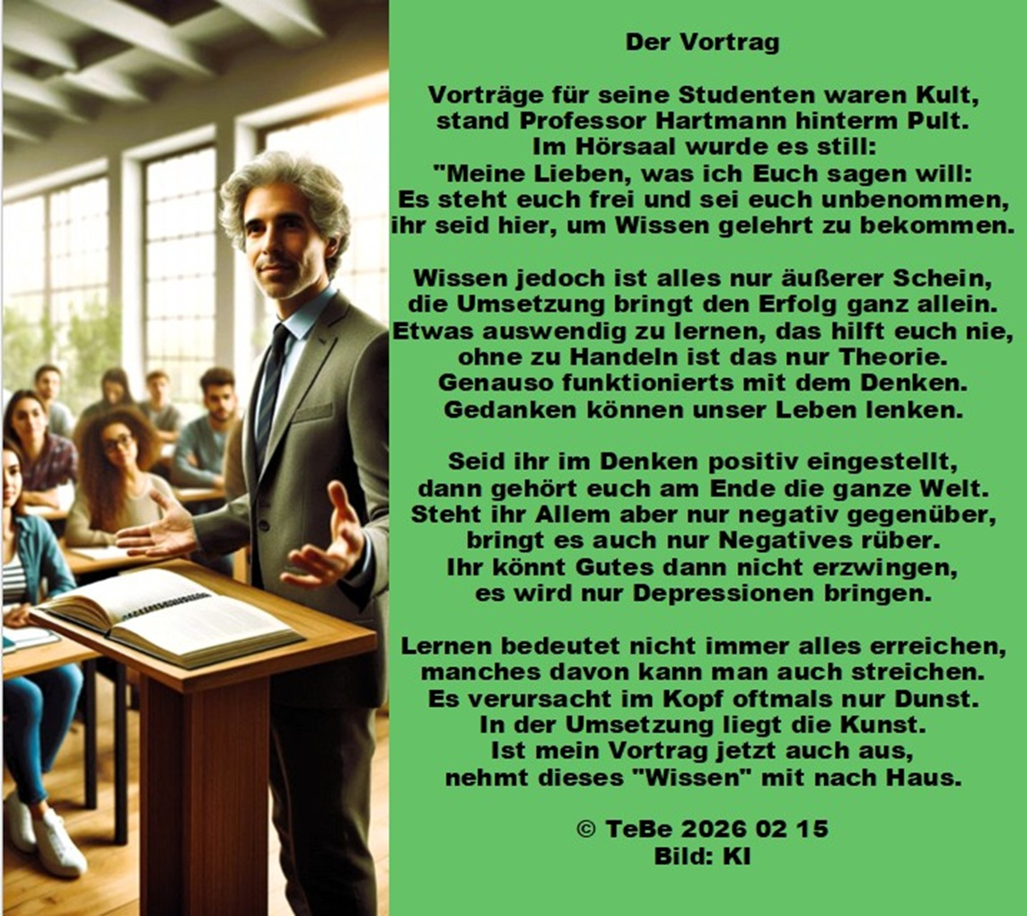 Bildgedicht: Ein besonderer Vortrag