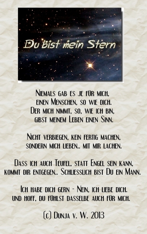 Bildgedicht: Du bist mein Stern