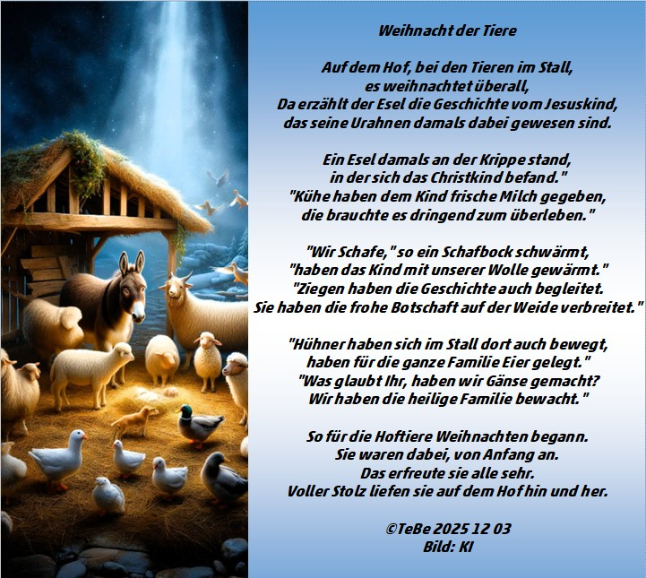 Bildgedicht: Weihnacht der Tiere