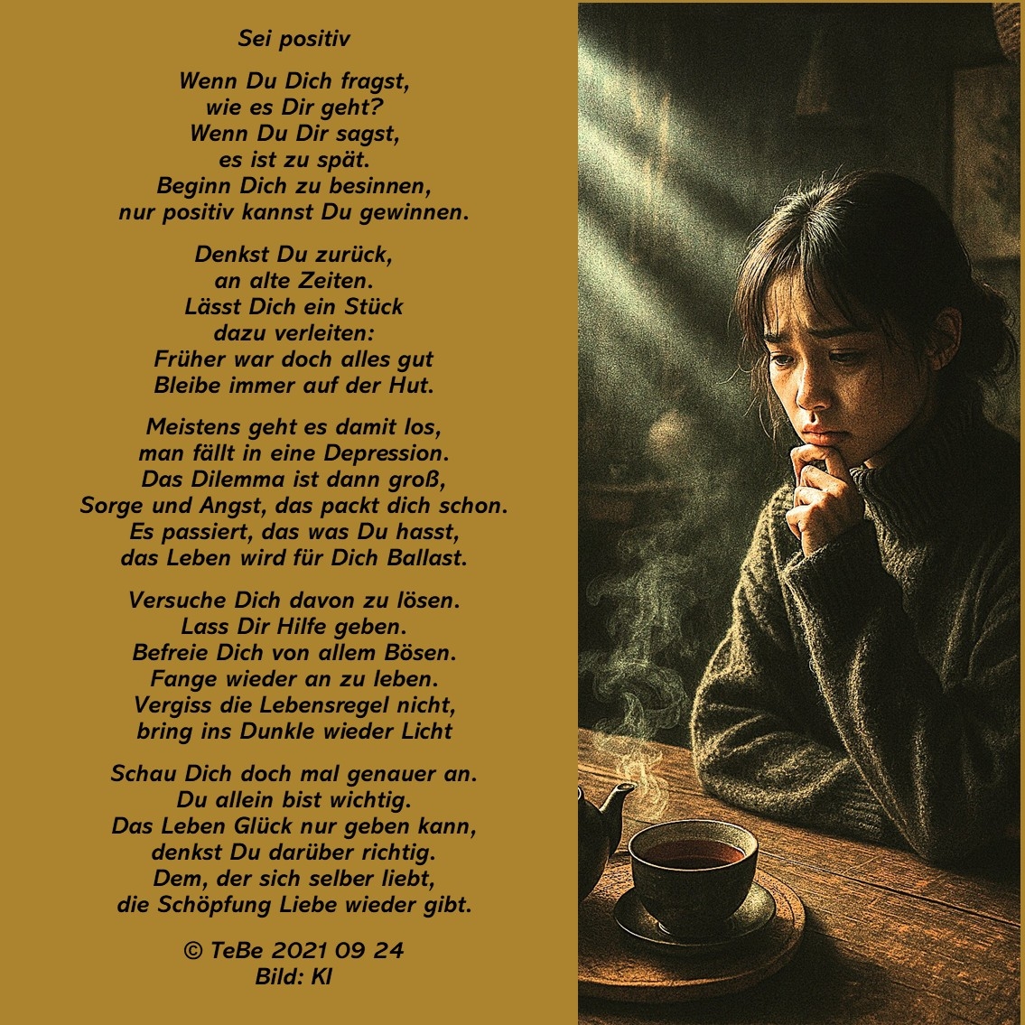 Bildgedicht: Sei positiv
