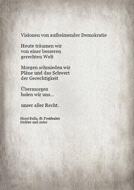 Bildgedicht: Visionen von aufkeimender Demokratie