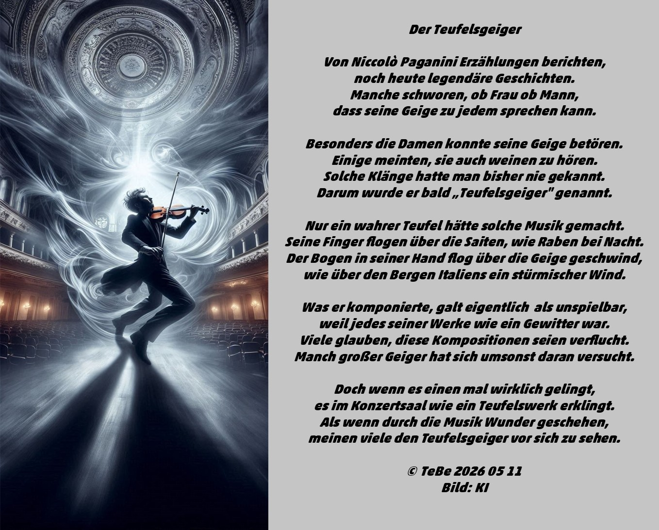 Bildgedicht: Der Teufelsgeiger