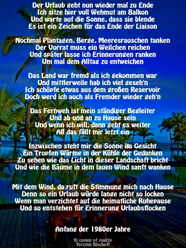 Bildgedicht: Urlaubszeit