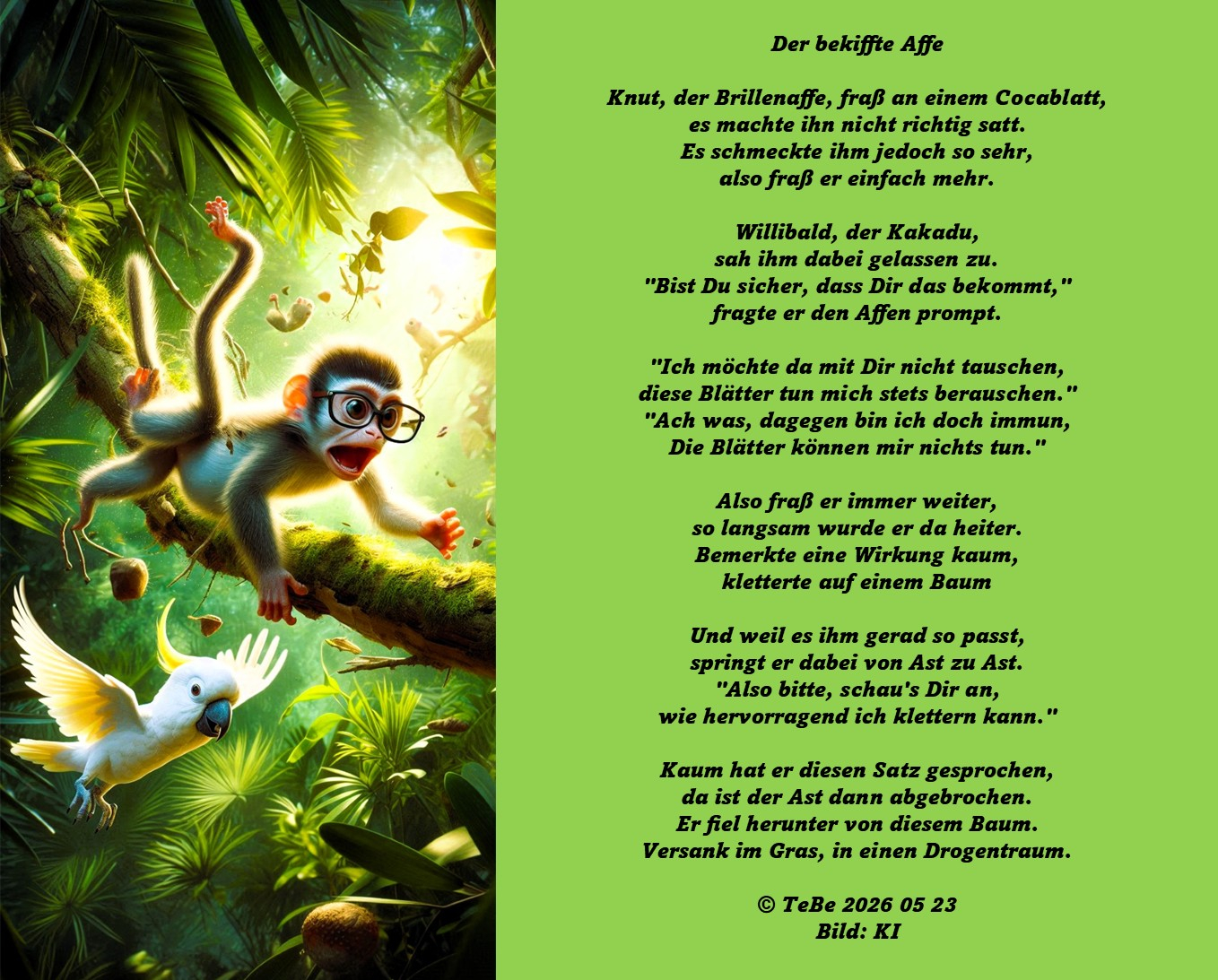 Bildgedicht: Der bekiffte Affe