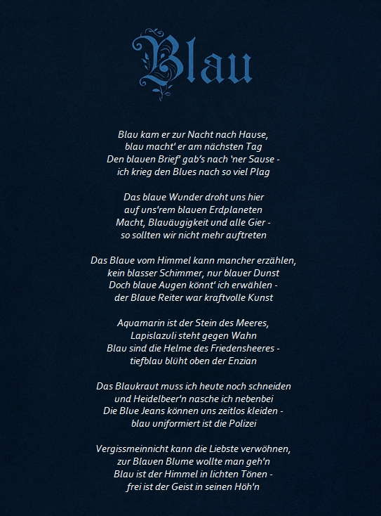 Bildgedicht: Blau