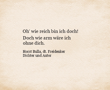Bildgedicht: Oh‘ wie reich bin ich doch