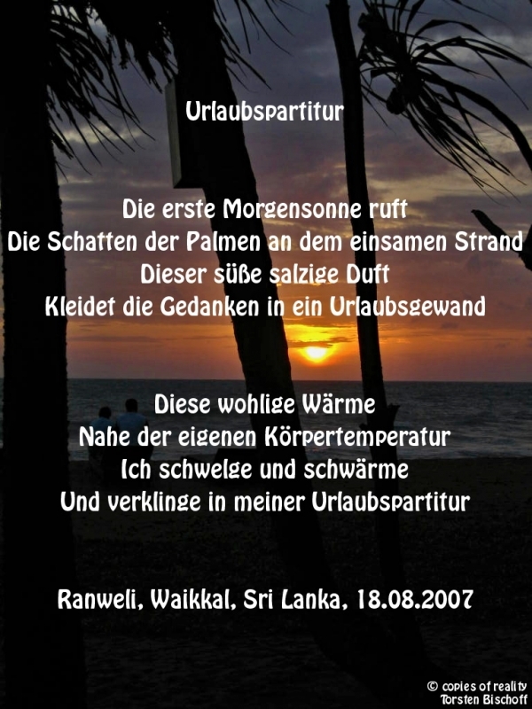 Bildgedicht: Urlaubspartitur