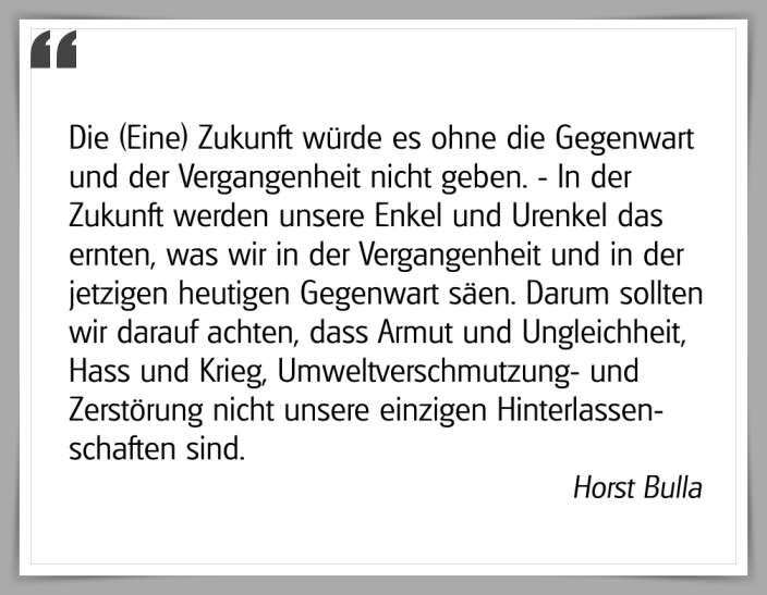 Bildgedicht: "Die (Eine) Zukunft"