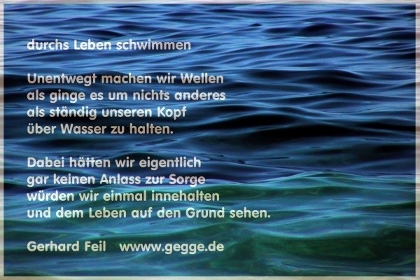 Bildgedicht: durchs Leben schwimmen