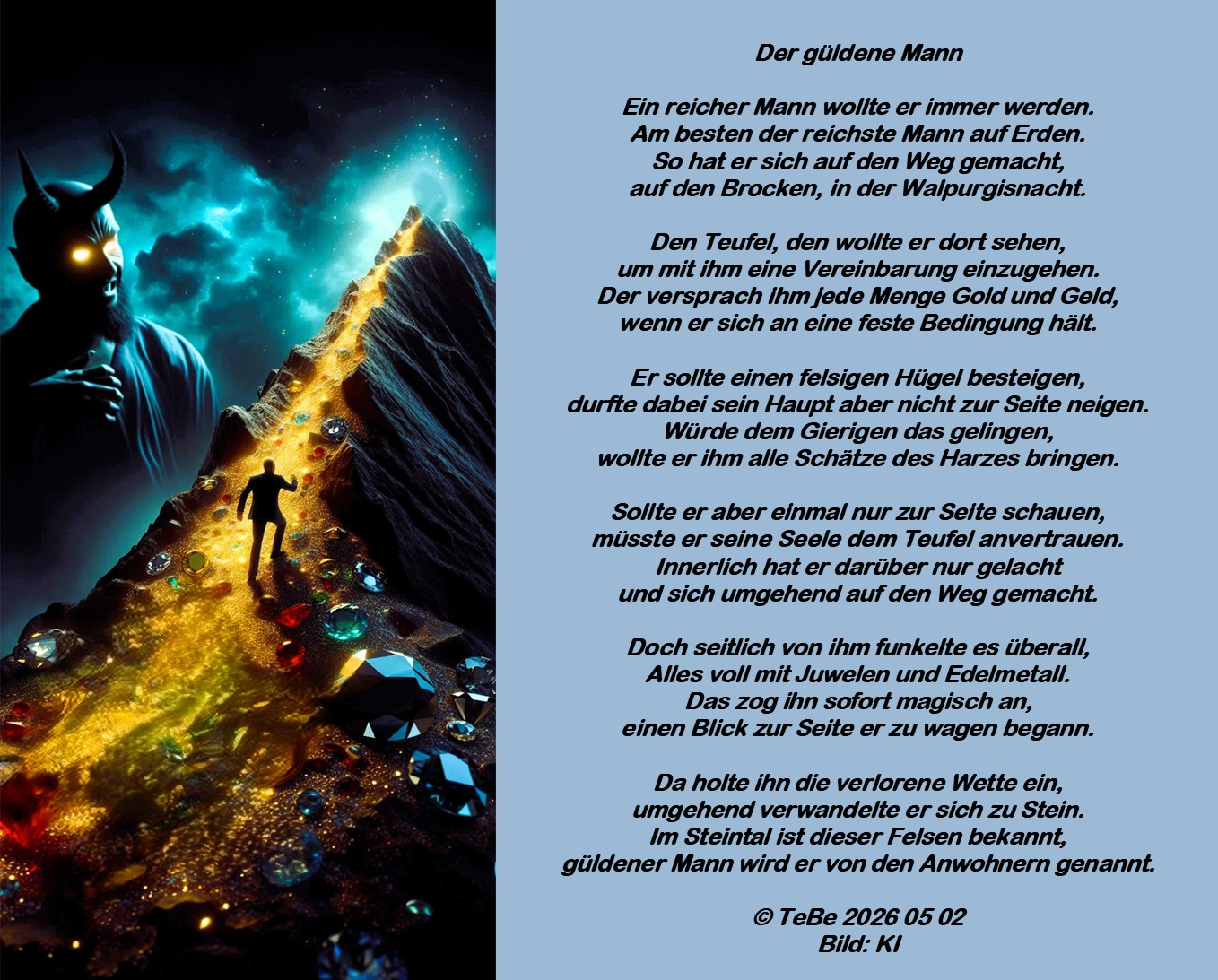 Bildgedicht: Der g&uuml;ldene Mann