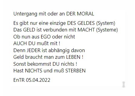 Bildgedicht: Moral