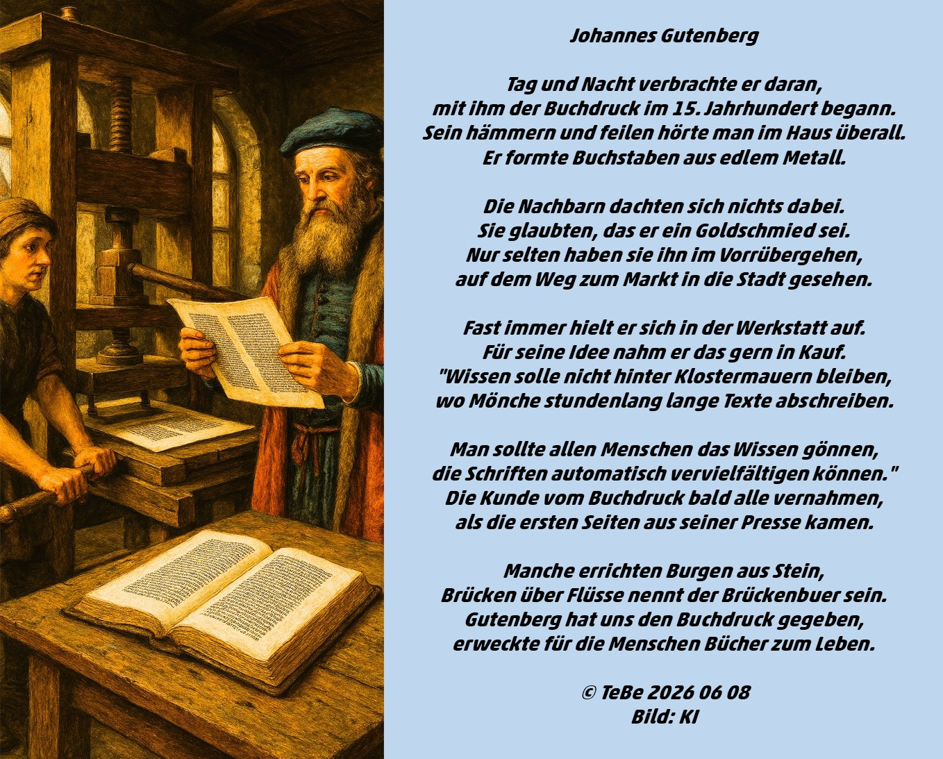 Bildgedicht: Johannes Gutenberg