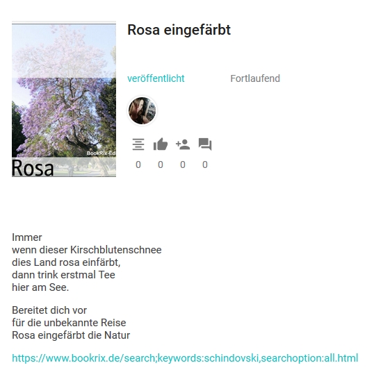 Bildgedicht: Rosa eingefärbt