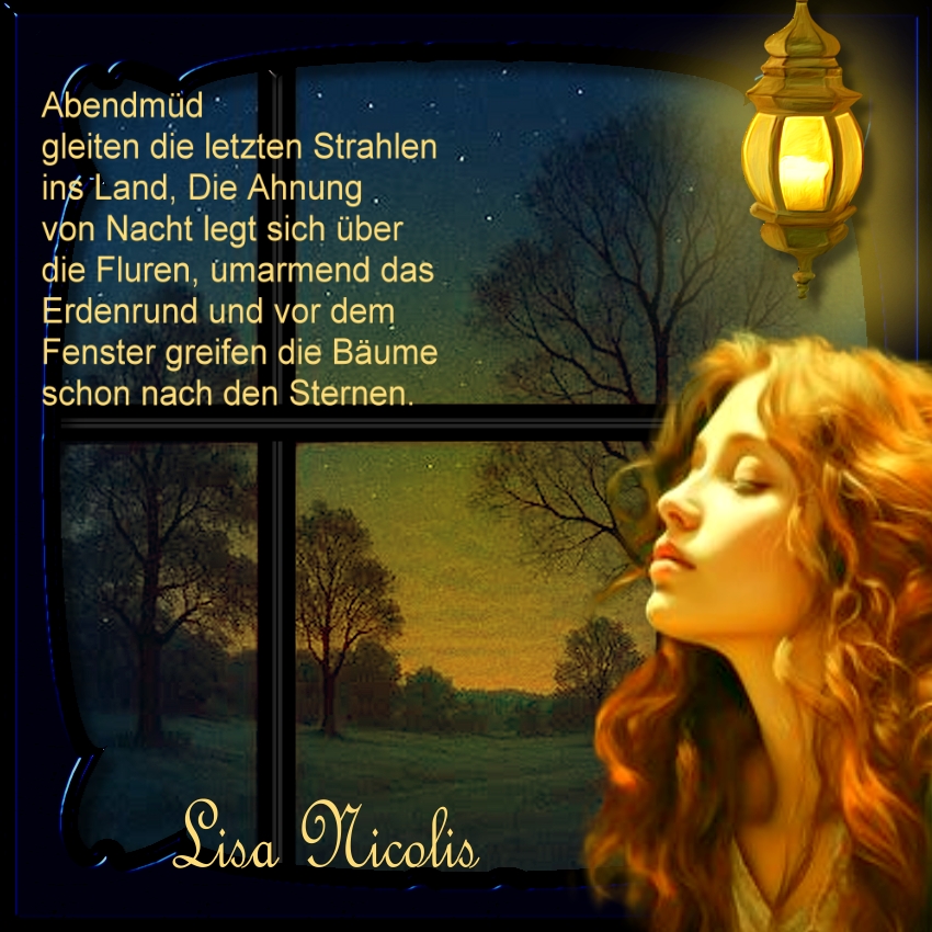 Bildgedicht: Abendmüd (Bild von mir mit KI erstellt)