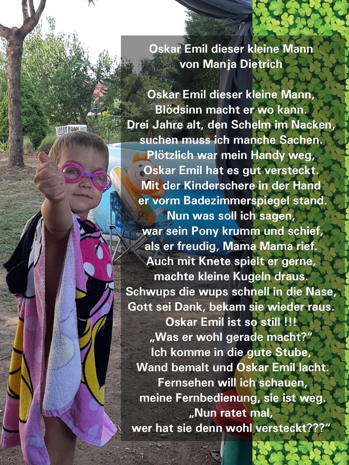 Bildgedicht: Oskar Emil dieser kleine Mann 