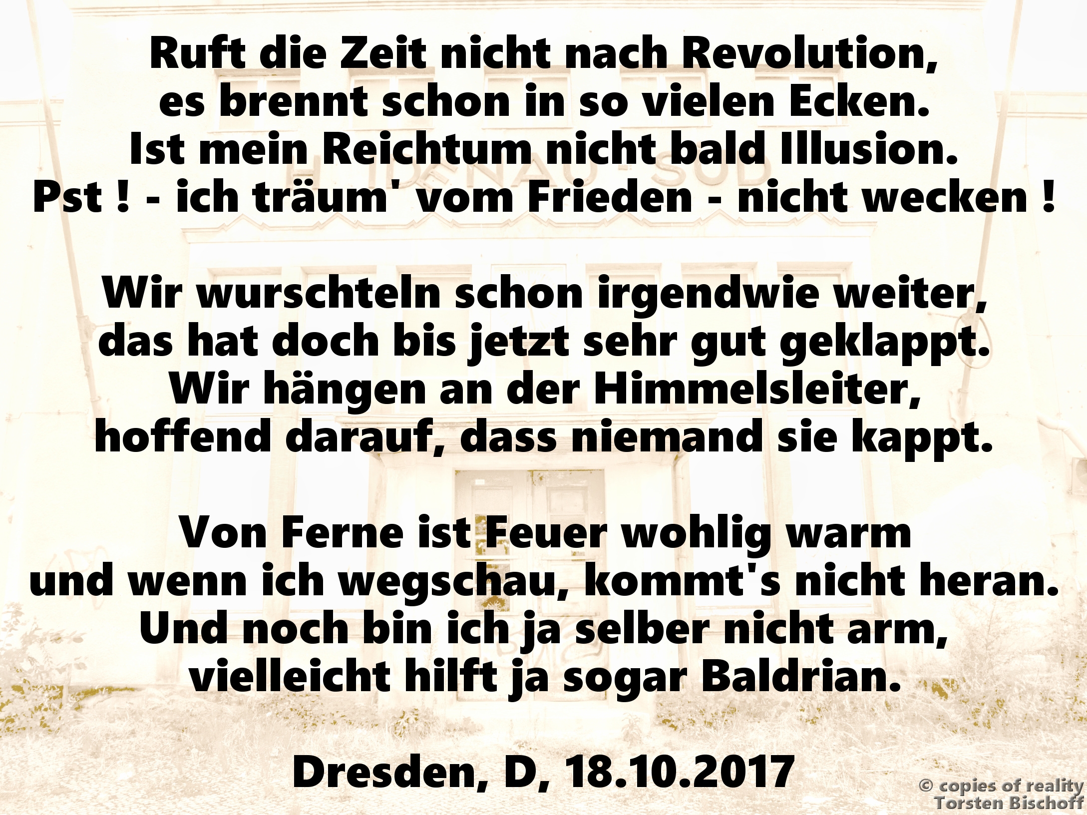 Bildgedicht: Ruf der Zeit