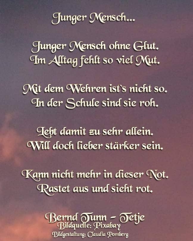 Bildgedicht: Junger Mensch...