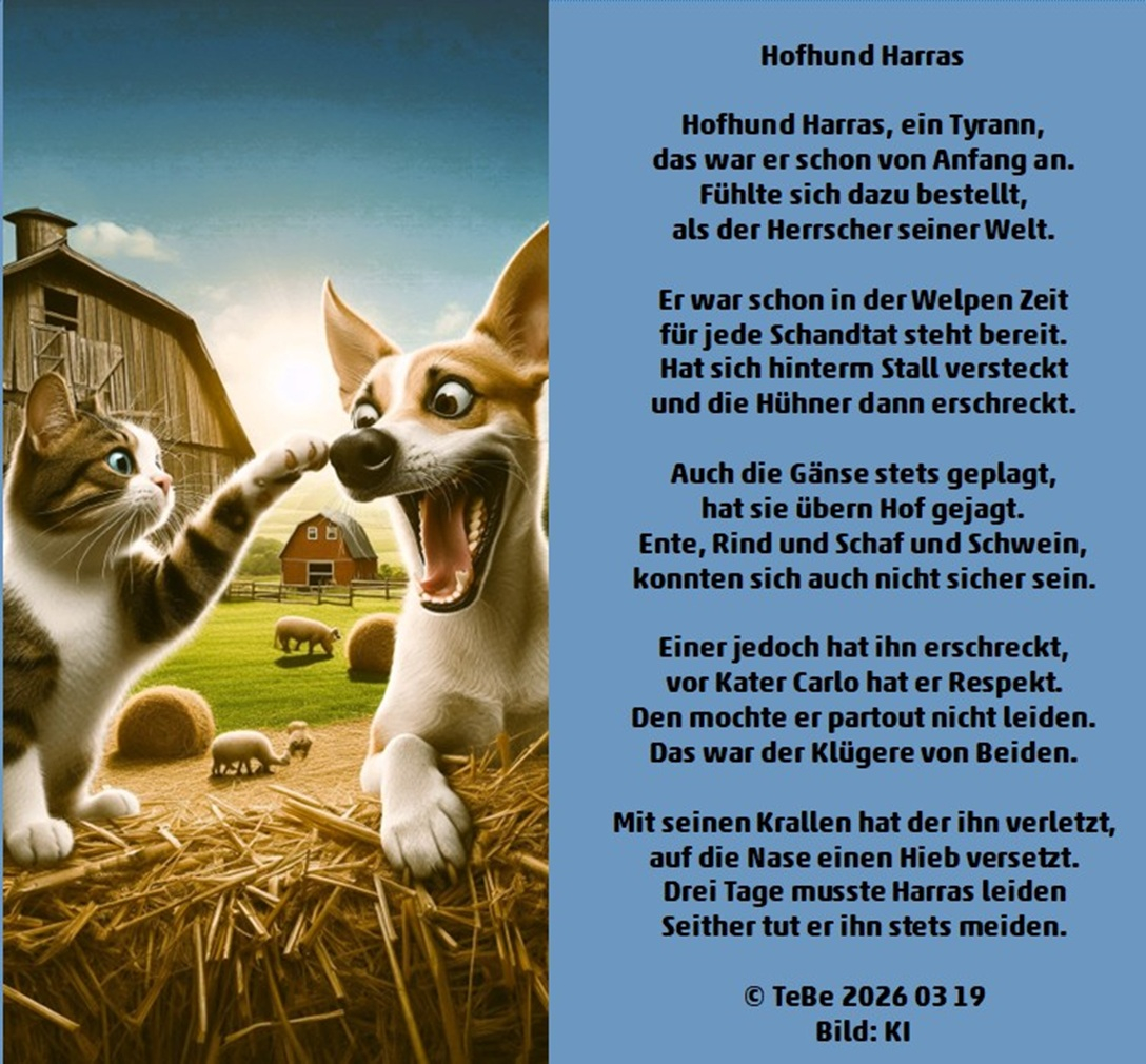 Bildgedicht: Hofhund Harras