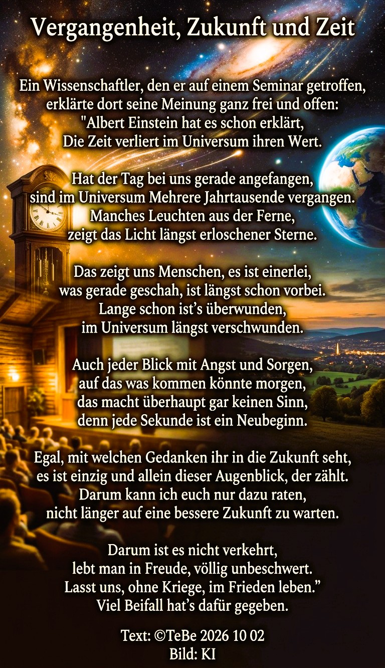 Bildgedicht: Vergangenheit, Zukunft und Zeit