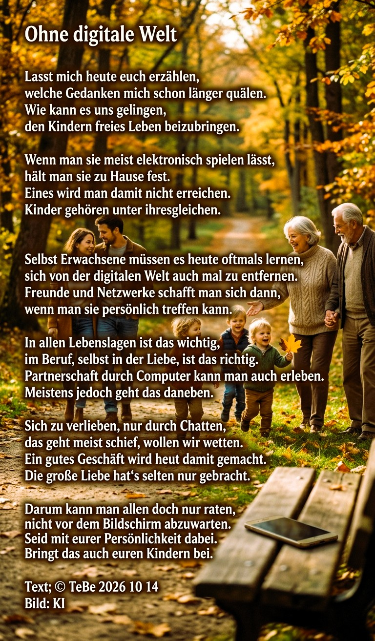 Bildgedicht: Ohne digitale Welt