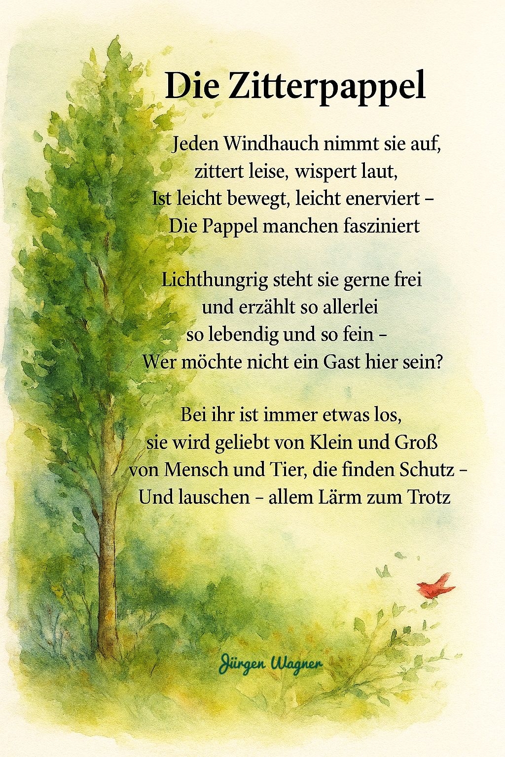 Bildgedicht: Die Zitterpappel - Baum des Jahres 2026