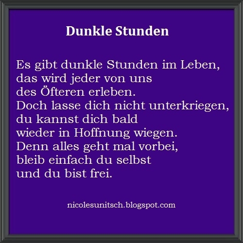 Bildgedicht: Dunkle Stunden