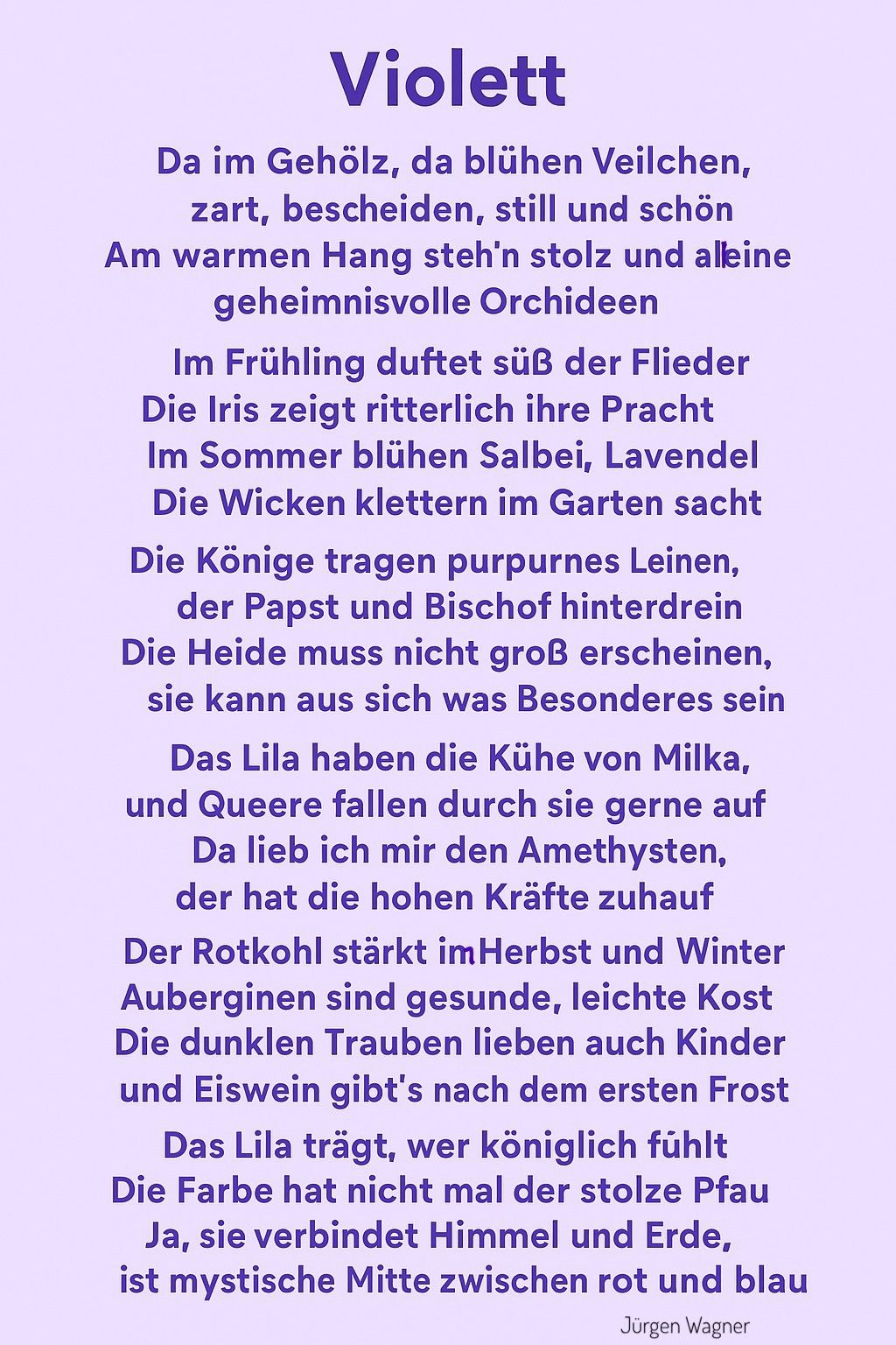 Bildgedicht: Violett