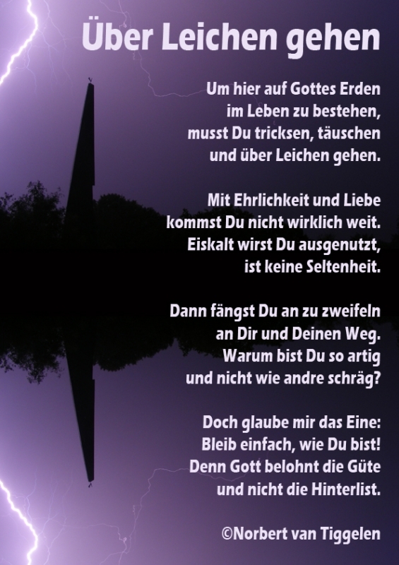 Über Leichen gehen Ein Bildgedicht von Norbert Van Tiggelen