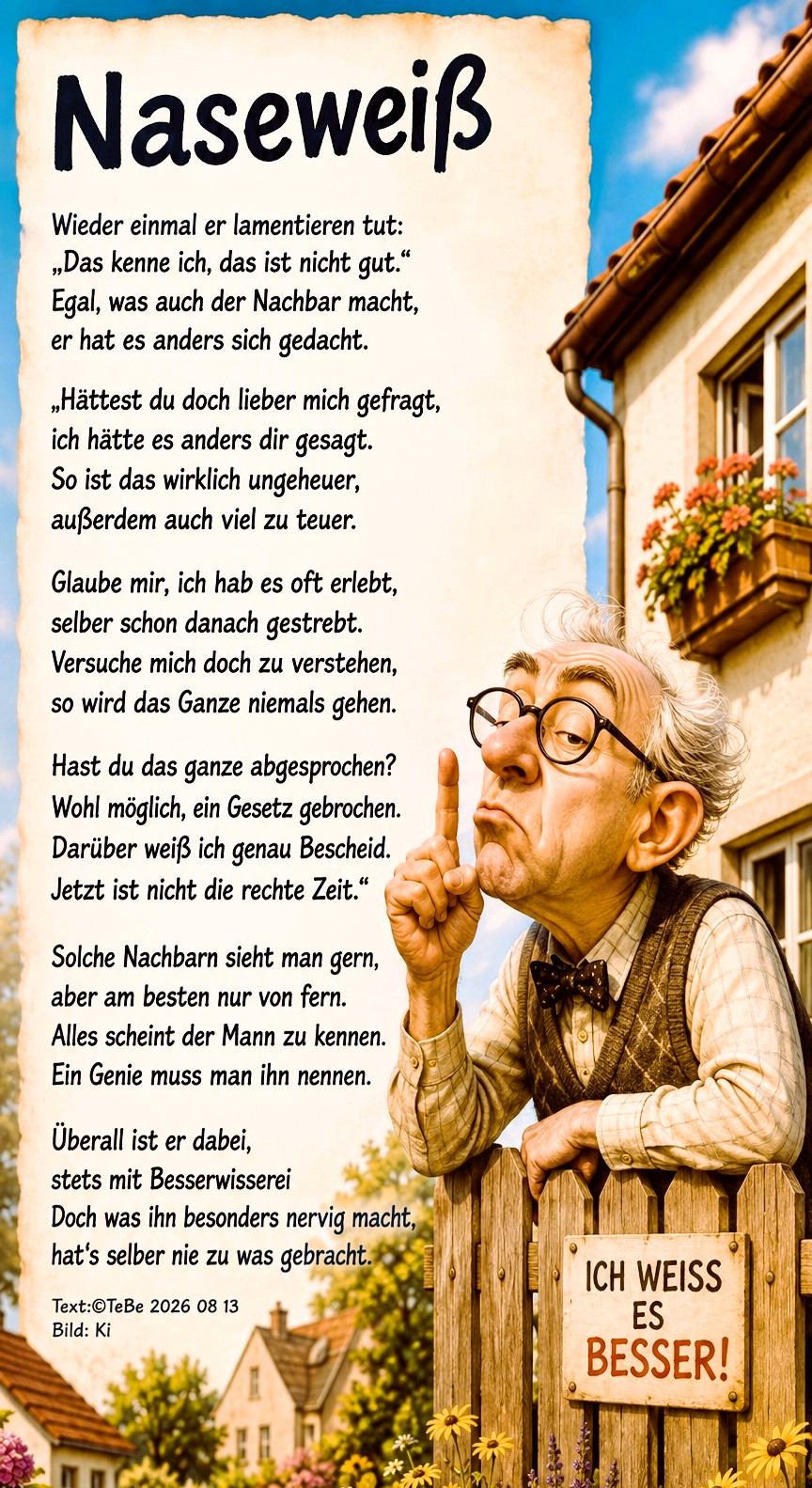 Bildgedicht: Nasewei&szlig;
